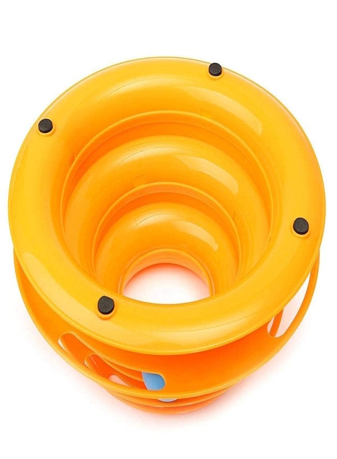 KittuPet لعبة مسار القطط من كيتو بيت، لعبة برج كرات آمنة ومقاومة للسقوط للقطط، 3 مستويات، خالية من الأشواك، تفاعلية مع ريشة للمداعبة والتمرين، قطعة واحدة، لون عشوائي - Image 4